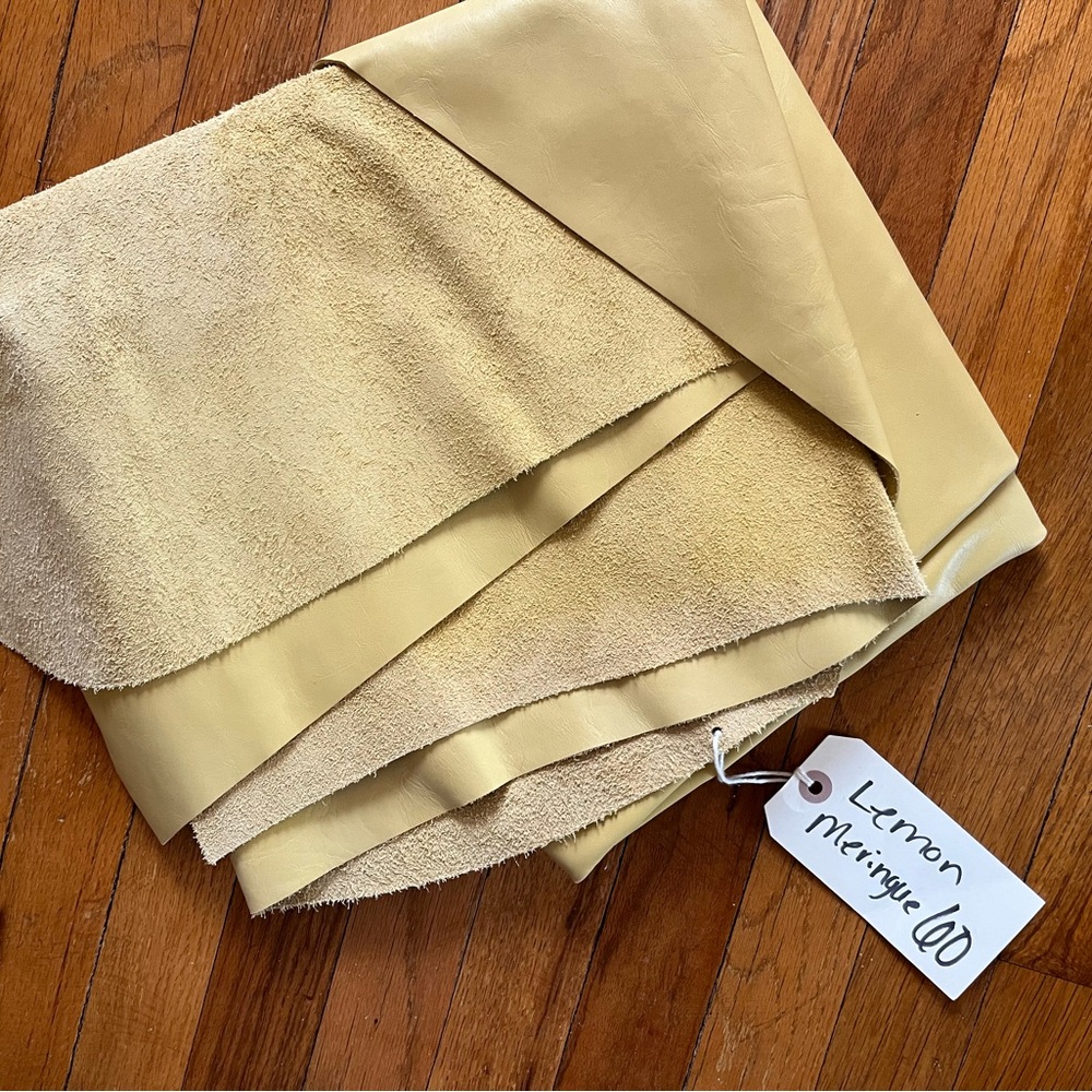 Lemon Yellow Leather - large irregular size - Picture 10 of 13
